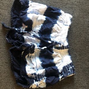 Blue and White Tie-Dye Shorts
